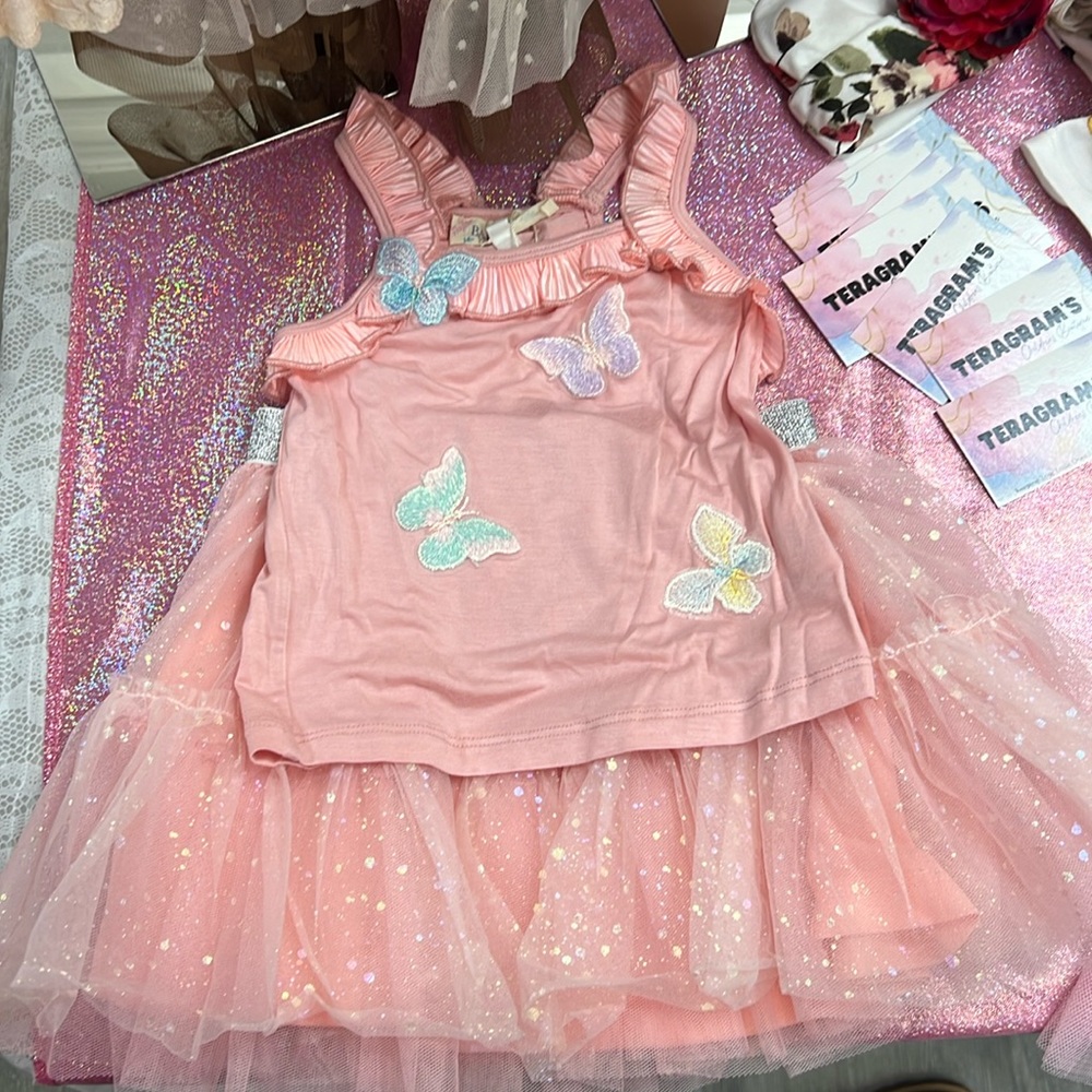 Baby Sara matching Butterly Tutu  Set
